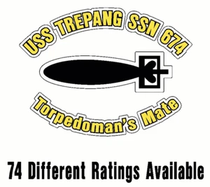 USS TREPANG SSN 674 Oval Decal / Sticker Military USN U S Navy S06A - Picture 1 of 3