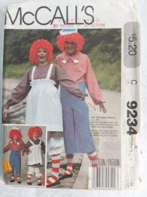 McCall's 7232 Adult's Raggedy Ann & Andy Costumes Patterns size Medium    1980 - Image 1 of 2