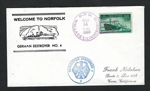 U.S.S. Wallace I. Lind DD-703 Navy Cover 1960 German Destroyer No. 4 Cachet - Picture 1 of 2