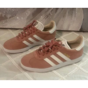 Adidas Gazelle Wildleder Sneaker Freizeit Wanderschuhe rosa weiß Streifen 6,5 - Bild 1 von 24