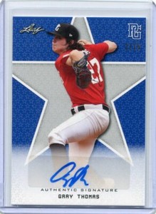 2020 Leaf Perfect Game Autographs Blue Gray Thomas Auto 2/15