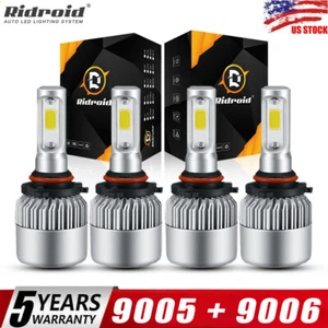 9006 9005 LED Headlight KIT Combo Bulbs 6000K High Low Beam Super Bright White - Picture 1 of 13