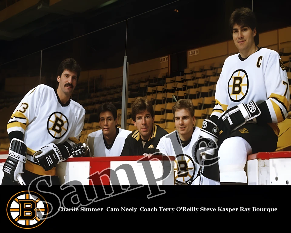 NHL 1980's Boston Bruins Charlie Simmer Cam Neely Ray Bourque 8 X 10 Photo Pic - Image 1 of 1