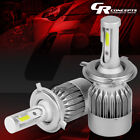2 Pcs 6000K H4 White Led High Low Beam Headlights Replacement Bulbs And Cooling Fan