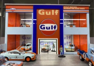 1:64 Gulf Double-Deck Station Garage diorama Led Light # - Picture 1 of 6