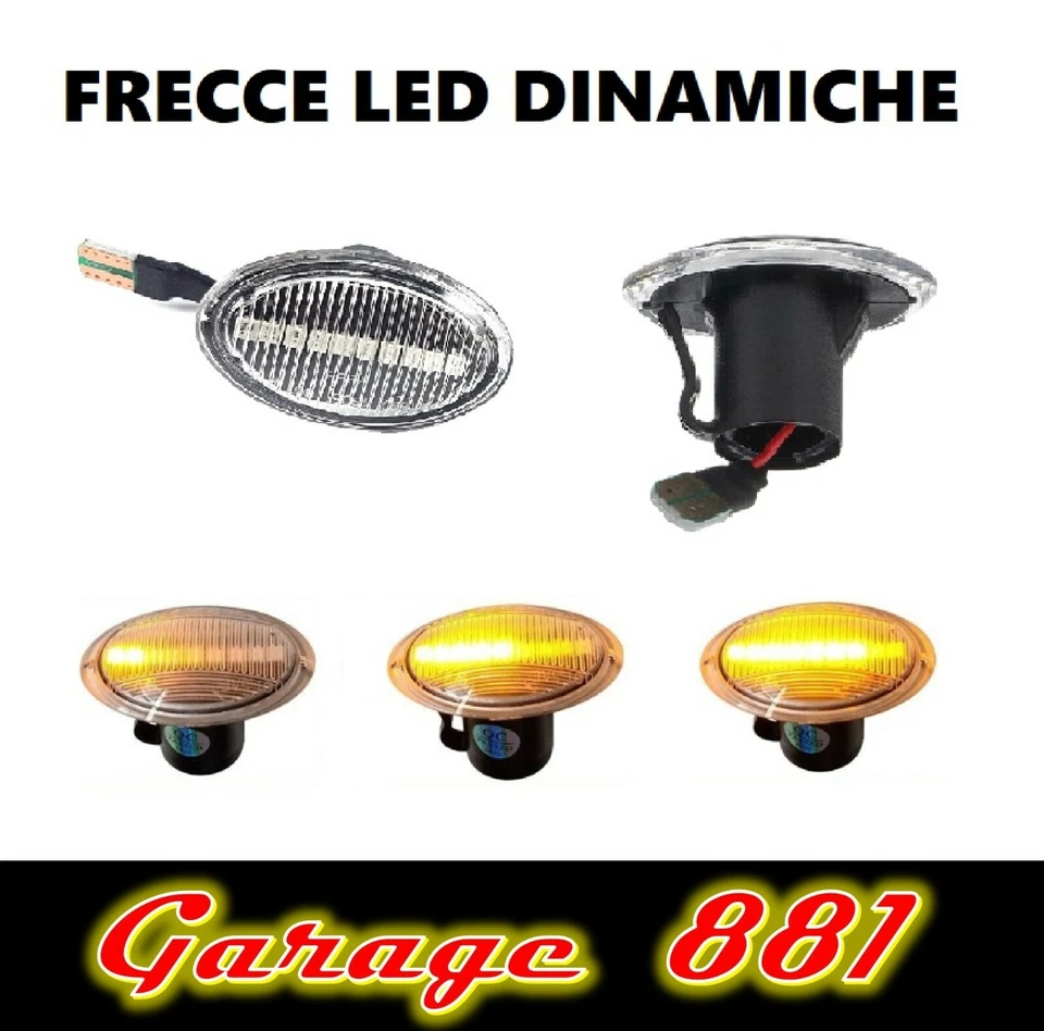 FRECCE LATERALI DINAMICHE LED FIAT 500 TRASPARENTI LANCIA INDICATORI DIREZIONE - Immagine 1 di 1