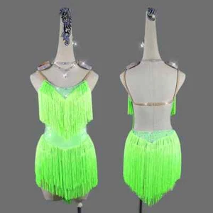 Vestido de baile latino honda flecos falda ropa adulto niño ropa de rendimiento - Imagen 1 de 35
