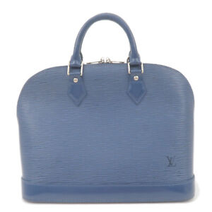 Auth Louis Vuitton Epi Alma Hand Bag Myrtille Blue Navy M5214G Used