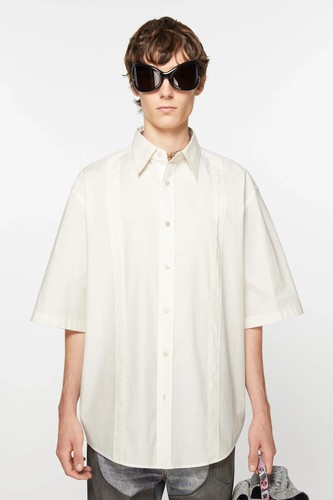 Acne Studios camicia bianca manica corta con bottoni uomo 44 US XS NUOVA CON ETICHETTE