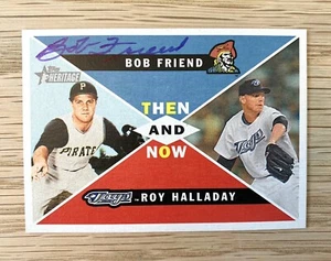 Bob Friend Autographed Card - 2009 Topps Heritage Then & Now - Pirates (d.2019) - Picture 1 of 1