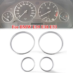 4Pcs Front Dashboard Gauge Ring Bezel Fit For BMW 5 Series E39 1995-2004 - Picture 1 of 12