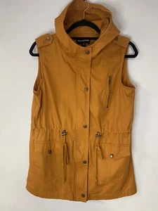 Women's Utility Vest Zenana Outfitters Orange Zip Hooded Hiking Camping Size Sm - Picture 1 of 9