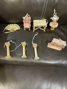 Set Shabby Chic Weihnachten Ornament Schaufensterpuppe Kleid Form viktorianischer Shabby Kamin - Bild 1 von 15