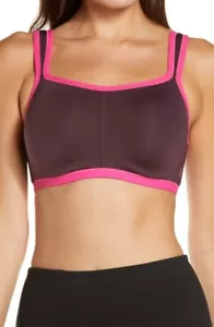 NWOT Natori Yogi 32G Yoga Sports Bra 731050 Purple & Pink 123656 - Picture 1 of 3