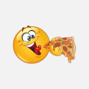 Smiley Pizza Vinyl Sticker Decal - Picture 1 of 1