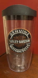 Harley Davidson Motorcycles Patch Tervis Tumbler Hot Cold Drinking Glass 16 oz - Picture 1 of 3