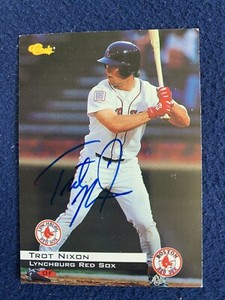 Trot Nixon autographed minor-league Red Sox baseball card￼