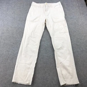 Anthropologie Pants 30 Womens White Cargo Pockets Stretch Casual Ladies - Picture 1 of 11
