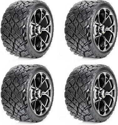 Golf Cart Wheels Rims & 23x10-14 DOT All Terrain Tires for Yamaha EZGO Club Car - Image 1 of 4