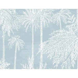 LILLIAN AUGUST 60.75 sq. ft. Coastal Haven Hampton Blue Palm Grove Embossed Roll - Picture 1 of 3