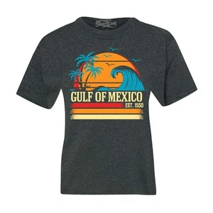 Gulf of Mexico Est. 1550 Kids T-Shirt Retro Beach Vintage Shirt - Picture 1 of 5