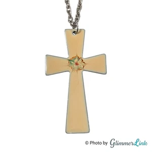 Vintage Emaille Kreuz Anhänger Halskette Made In England Promi Modeschmuck - Bild 1 von 14