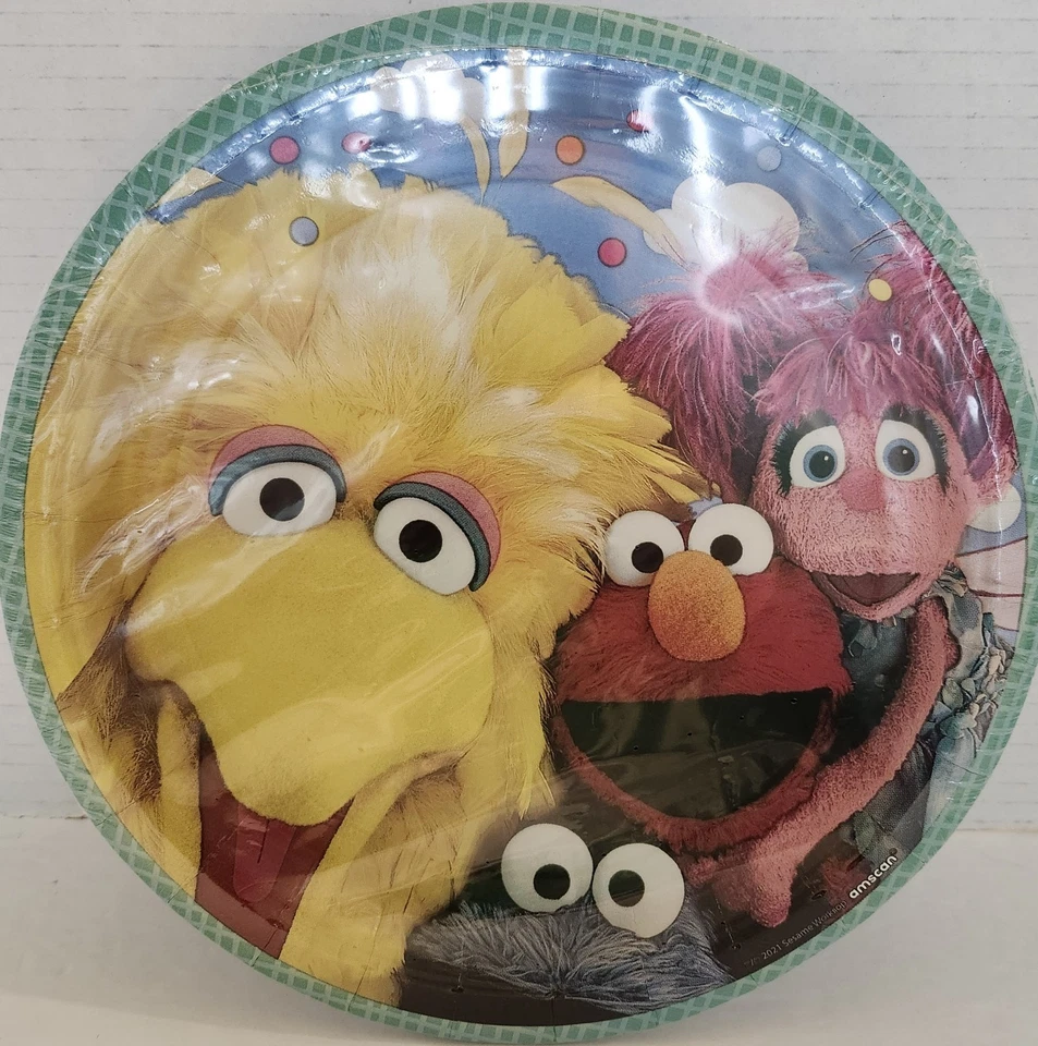Platos de papel de calle sésamo todos los días suministros de fiesta niños cumpleaños 8 unidades 9" Foto 1 de 4