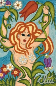 JACQUELINE DITT - Tempting Goddess of Spring A2 gross DRUCK Akt Erotik Frau - Bild 1 von 3