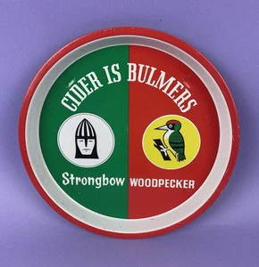 Original Vintage Cider is Bulmers Strongbow Specht klein 10" Metall Pub Tablett - Bild 1 von 5
