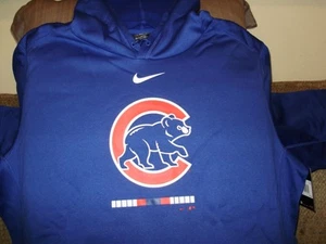 NIKE MLB Baseball Chicago Cubs Dri-Fit Blue Pullover Hoodie Jacket Men's 3XL - Picture 1 of 9