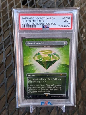 2025 MTG Secret Lair EN Chaos Emerald Sonic Foil #7031 PSA 9 MINT - Image 1 of 2