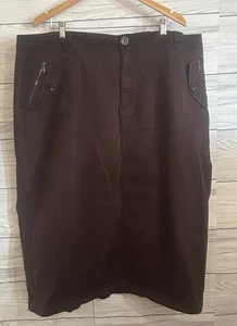 Fashion Bug Women's Skirt Size 26W Brown Long Modest 923 - Picture 1 of 3