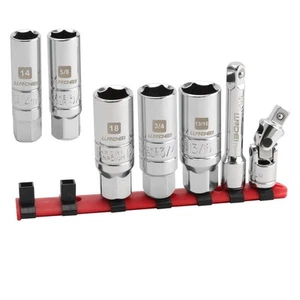 LLNDEI 3/8-Inch Drive Spark Plug Socket Set 7PCS, SAE & Metric, 5/8-inch, 3/4... - Picture 1 of 7