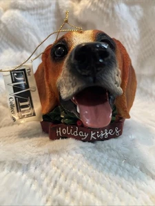 De Colección Adorno de Navidad Cara de Beagle Besos de Vacaciones Resina 3D Colección JWM con etiqueta - Imagen 1 de 7