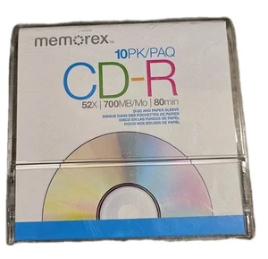 Memorex CD-R 10 pk 52x 700 mbps 80 minute blank CD  - Picture 1 of 2