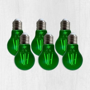 A19 Edison LED Green Filament Light Bulbs, 4W, Colored Glass, E26 Base, Indoo... - Picture 1 of 7