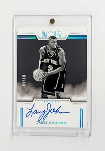 MINT #/10 AUTO PLATINUM HOLO 2024-25 Noir LARRY JOHNSON Black And White KNICKS  - Picture 1 of 2