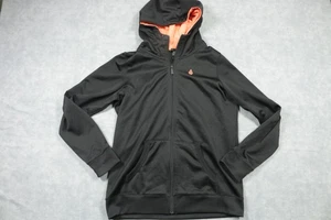 Volcom Hoodie Mens XL Black Orange Full Zip Sweatshirt Jacket Skateboarding Logo - Picture 1 of 10
