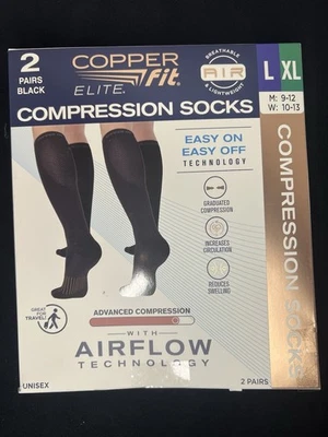 New Other Copper Fit Elite Compression Socks 2PK L/XL Easy On Off (Open Box) - Image 1 of 2