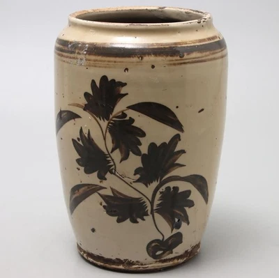 Chinese Song Dynasty Cizhou Kiln Vase 磁州窯 / H 21.5[cm]  Ming Qing Yuan Pot - Image 1 of 4