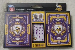 MasterPieces NFL Minnesota Vikings 2-Pack Playing Cards & Dice Set/New In Box - Picture 1 of 3