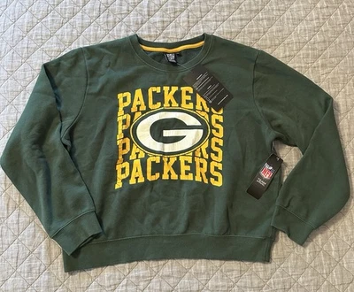 Sudadera pulóver verde cuello redondo Green Bay Packers NFL para mujer nueva con etiquetas Foto 1 de 4
