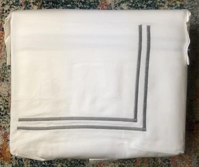 Juego de fundas nórdicas Fieldcrest Luxury Queen Hotel de gran tamaño 100 % algodón blanco Foto 1 de 4