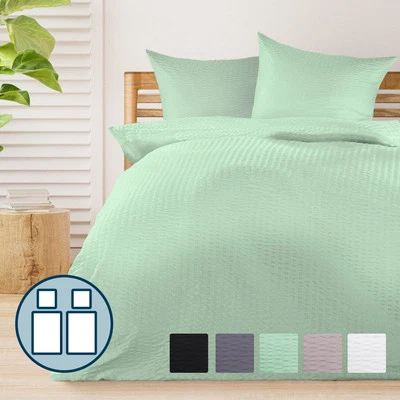 Bettwäsche 4 tlg 135x200 155x220 Bettgarnitur Bettwaren Kissenbezug 40x80 Bett - Bild 1 von 4