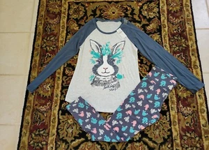Justice Girls bunny rabbit looking sharp raglan top and cactus leggings  14 NWT - Picture 1 of 5
