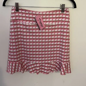Golftini Skort Pink Label Friendship Long Women's XS Pink NWT $116 Retail - Picture 1 of 9