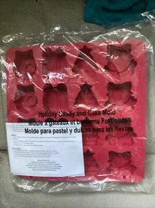 Cake & Candy Silicone Mold Christmas 16 Molds 4 each Wreath Gift Tree Bell NEW B - Picture 1 of 2