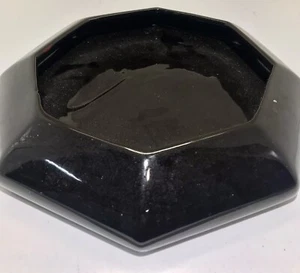 Black Convex Wall Glass Bowl. 10”W x 1.5” D - Picture 1 of 4