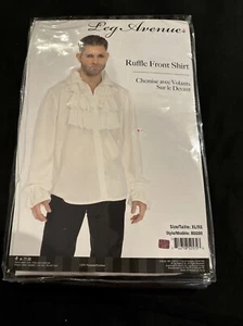 Pirate Shirt Adult Ruffle Front Colonial 18th C Costume Fancy Dress X-Large New - Picture 1 of 12