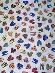 100% Cotton Flip Flops Fabric By Windham - Picture 1 of 1